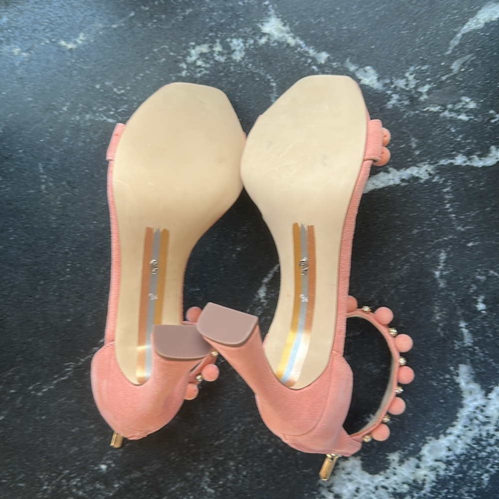 Sam Edelman peach Luella Suede Beaded Heels Size 9.5 NWOT - Picture 8 of 10